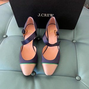 J.Crew Color Blocked Two Piece Mary Jane Pump, New, 8